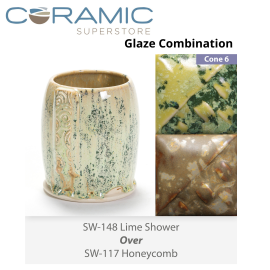 Lime Shower SW-148 over Honeycomb SW-117 Stoneware Combination